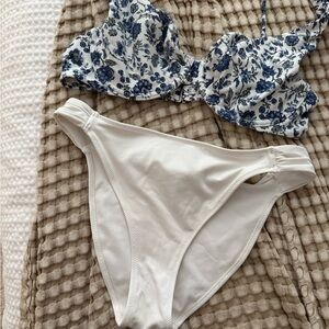 Abercrombie & Fitch Blue Floral and White Bikini